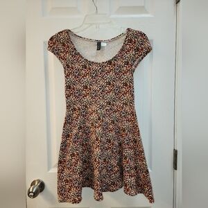 H&M Multicolor Floral Dress with Cap Sleeves